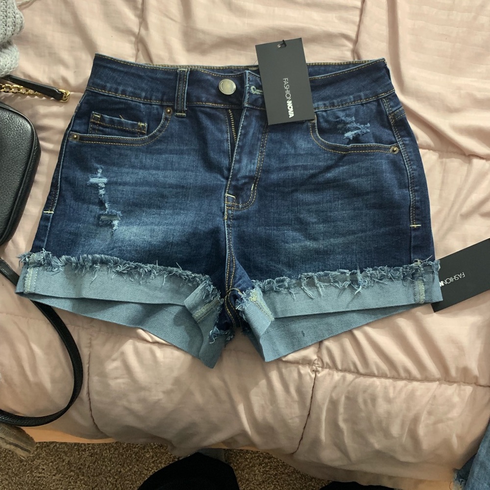 Cute dark denim shorts from fashion nova